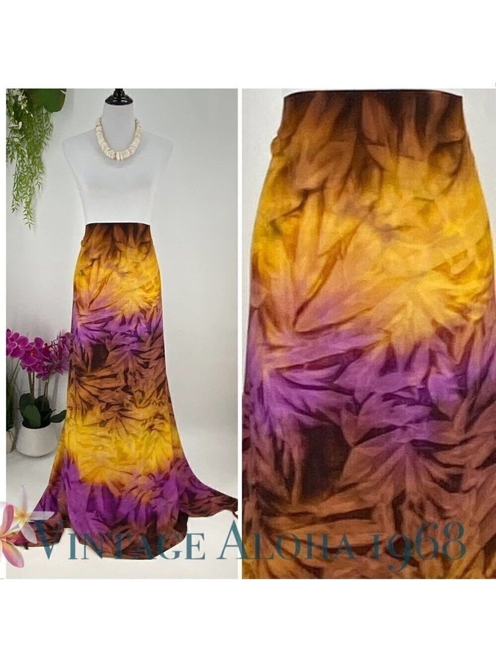 Yellow/Pink TIE DYE SARONG Pareo Lavalava Beach Wrap Skirt Summer Scarf